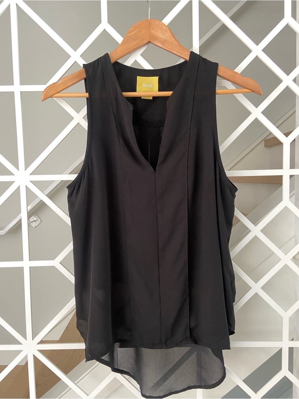 Anthropologie MAEVE Black Sleeveless High Low Blouse Size 4 Going Out Top EUC - Picture 2 of 9